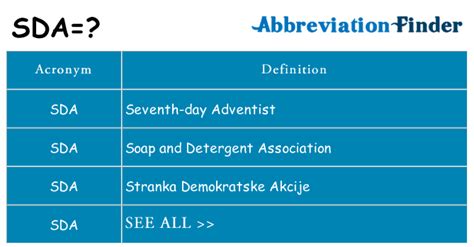 what does sda stand for|SDA .
